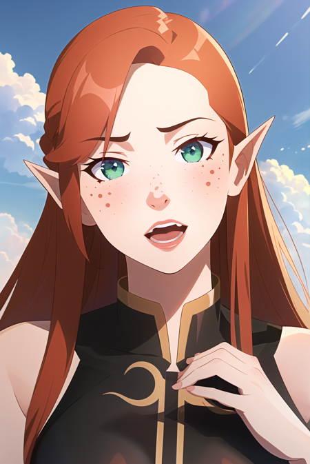 3978522346-420976071-vox machina style, (very detailed background_1.5), outdoors,_1girl, solo, pointy ears, green eyes, freckles, long hair, open mou.png